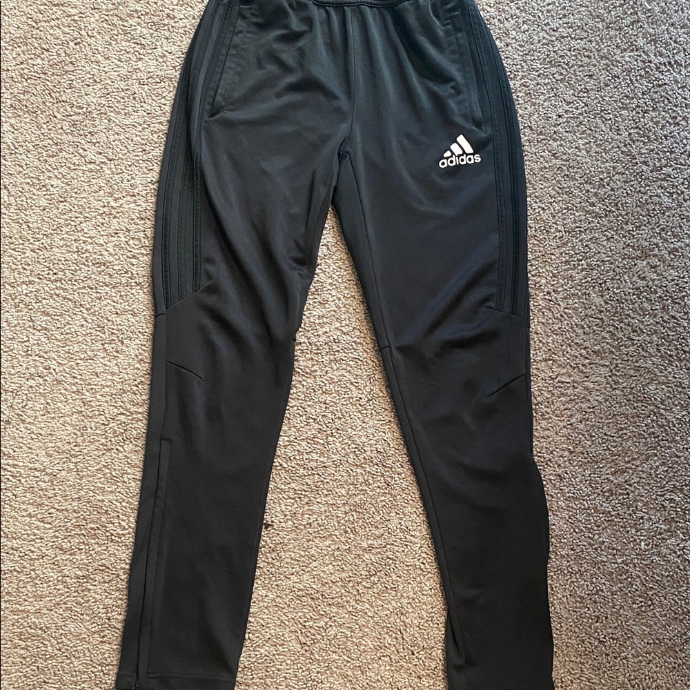 Adidas Kids Black Joggers with White Logo
